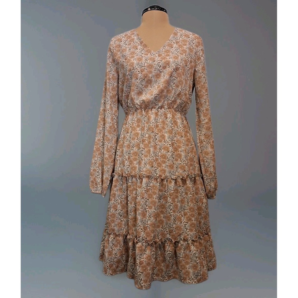 Mikarose Modest Womens Dress Sz‎ XS Floral Boho Peasant Prairie Tiered  Lined